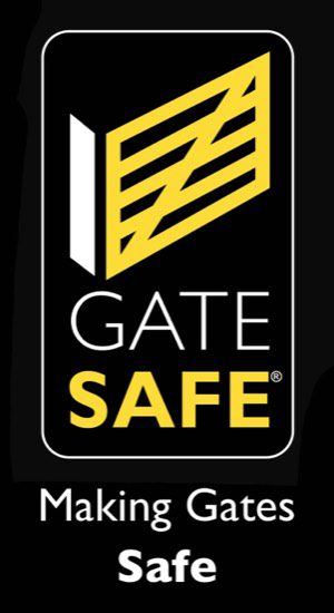 GateSafe Logo with tagline making automated driveway gates safe
