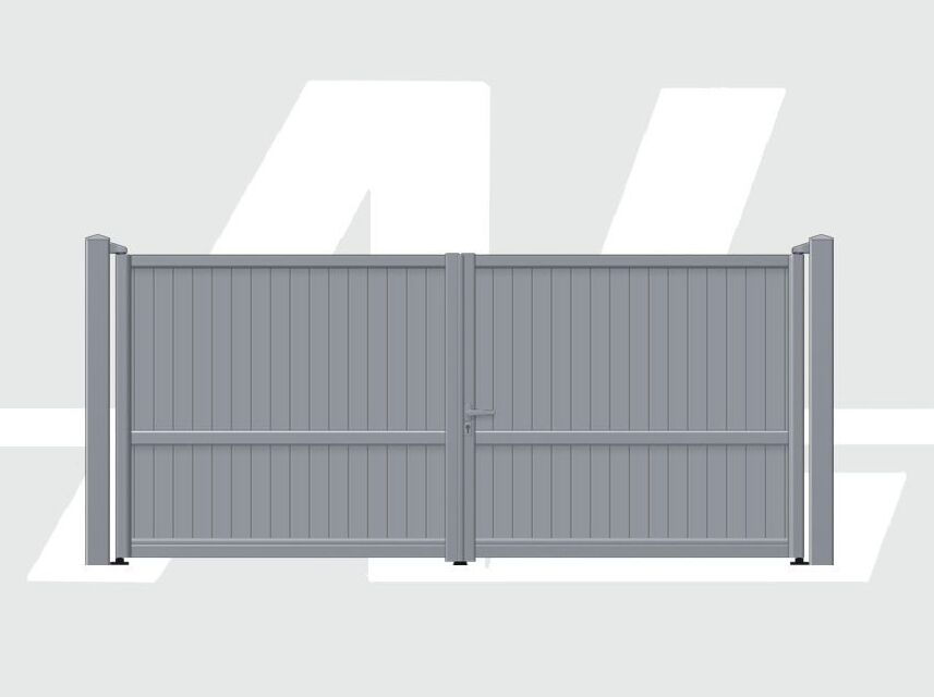 JABAL Model Highlight Aluminium Driveway Swing Gates With Manual Keyed Lock and Handle