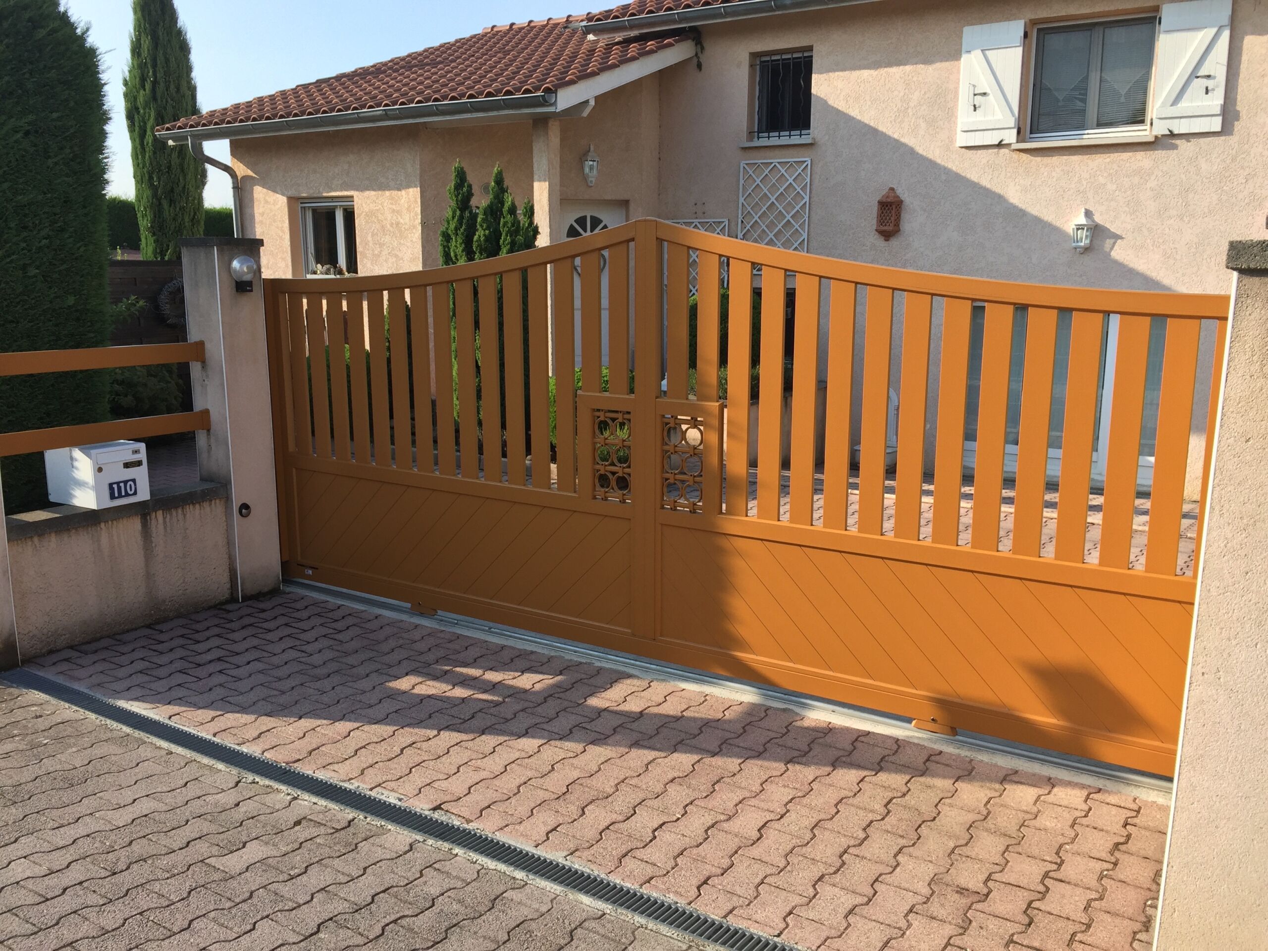 Orange Aluminium Driveway Gates